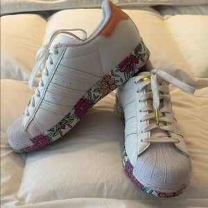 Adidas Superstar with floral sole